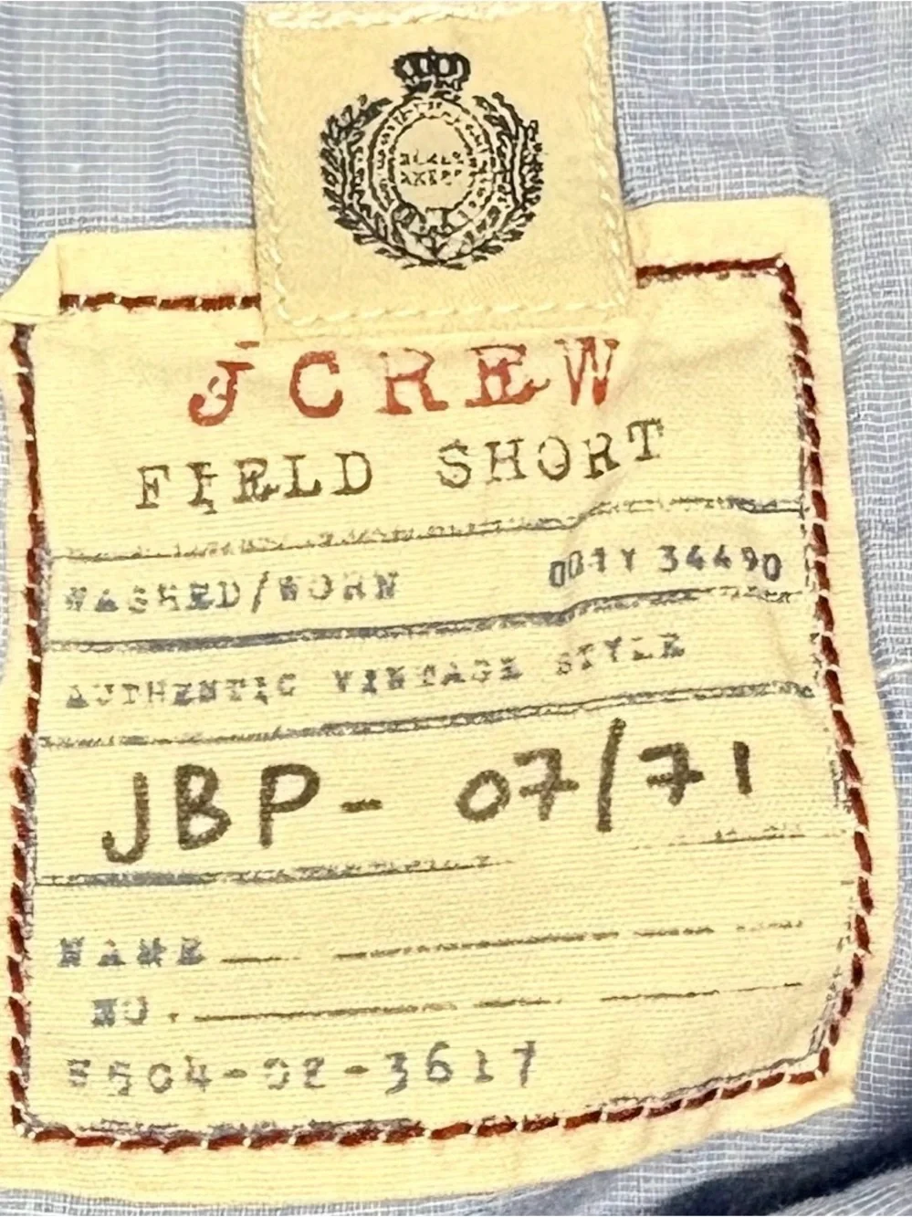 J Crew Y2K Field Short Madras Patchwork Shorts Men's size 36